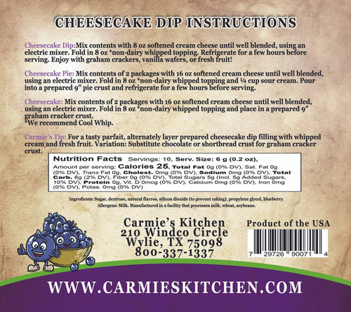 Wild Blueberry Cheesecake Dip Mix