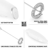 Handheld Milk Frother With Holster Stand-Milk Boss