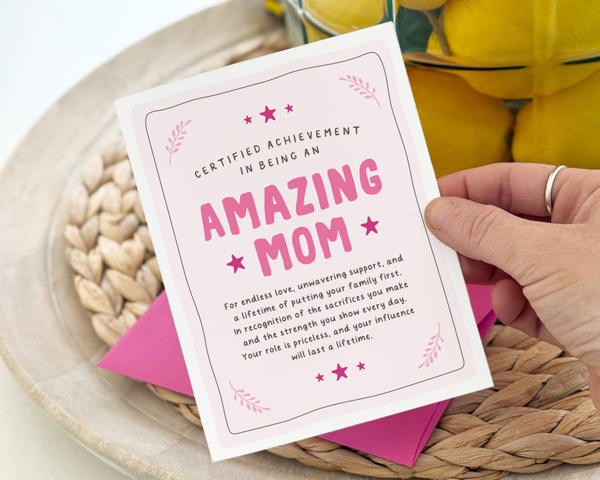 Amazing Mom Mother's Day Card, Amazing Mom, Award, Certificate Card