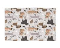 Dog Breeds Puppy Retro Bone Decor Kitchen Towel Pet Groomer