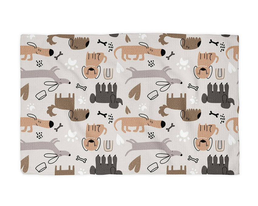 Dog Breeds Puppy Retro Bone Decor Kitchen Towel Pet Groomer