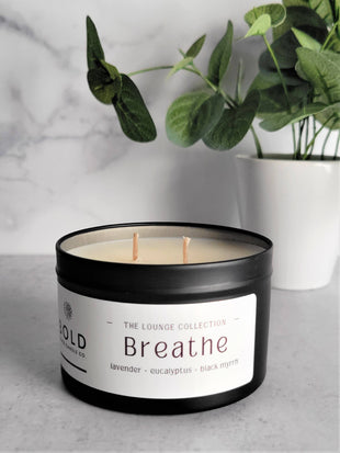 Breathe- Black Lavender & Eucalyptus - 6 oz. Soy Candle Tin