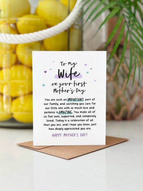 To My Wife - Mother's Day Greeting Cards, Card to Wife, First Mothers Day