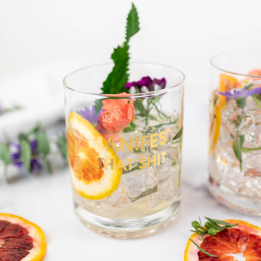 Manefest Lab Rocks Manifest That Shit Rocks Glass – InBooze