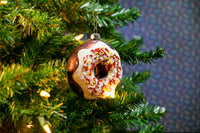 Party Rock | Chocolate and Vanilla Donut Glass Ornament