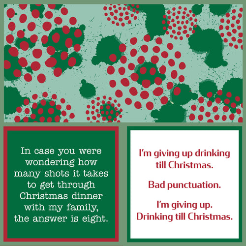 NAPKIN XMAS Giving Up | Funny Holiday Gift | Cocktail Napkin