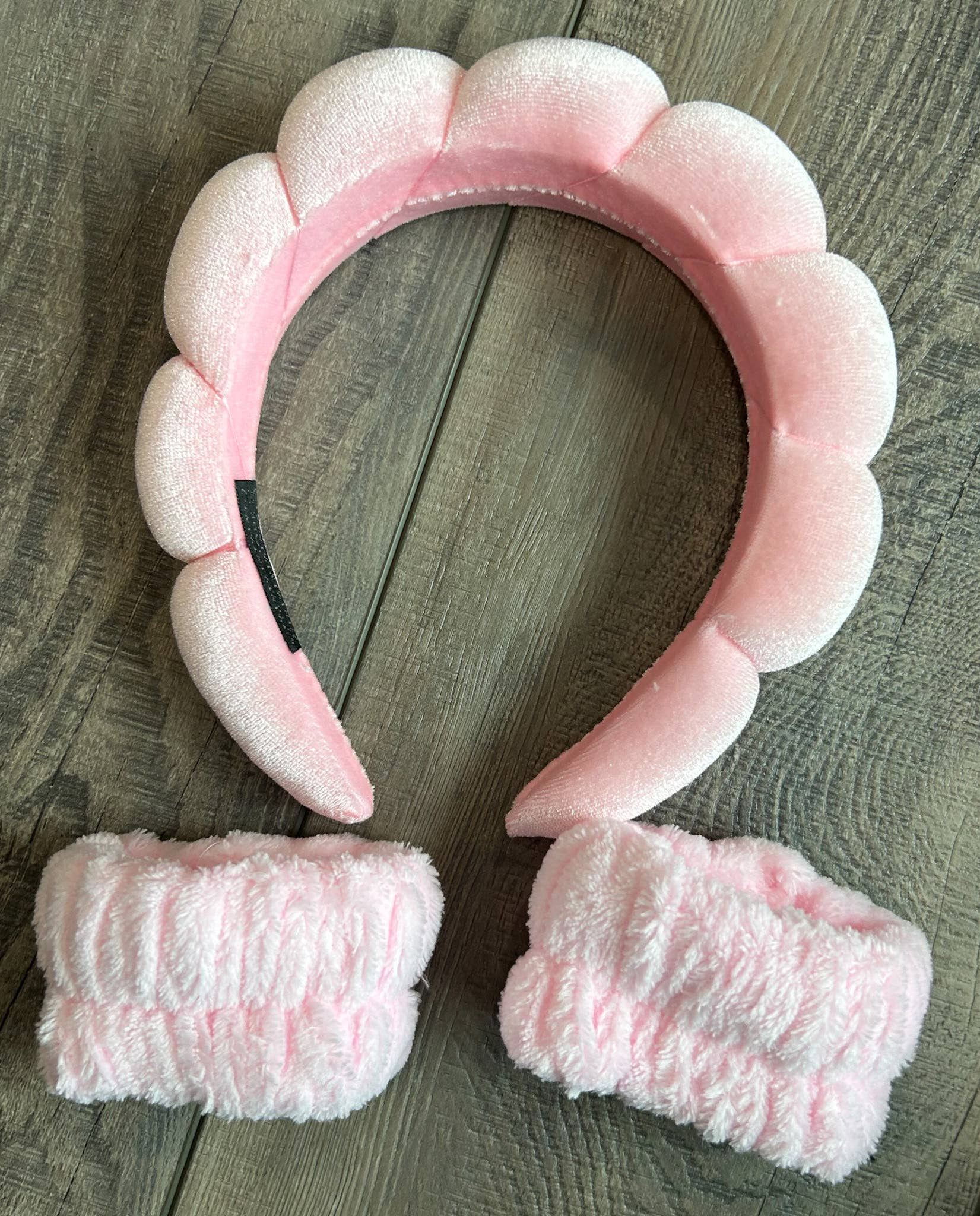 Velvet Spa Headband with matching Arm Cuffs