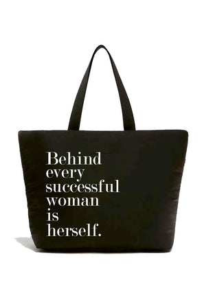 Behind Every Successful Woman is Herself Zipper Crafter Tote