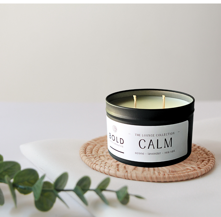 CALM - Ozone + Lavender + Sea Salt- 6 oz. Soy Candle Tin