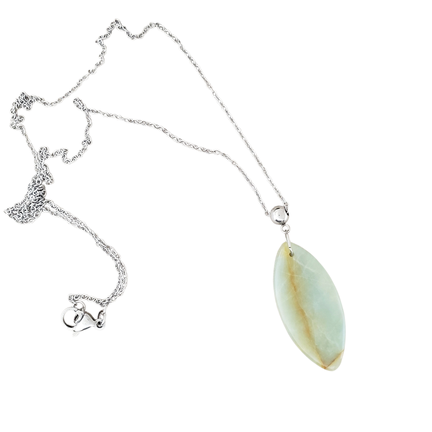 One of a Kind Amazonite & Stainless Necklace