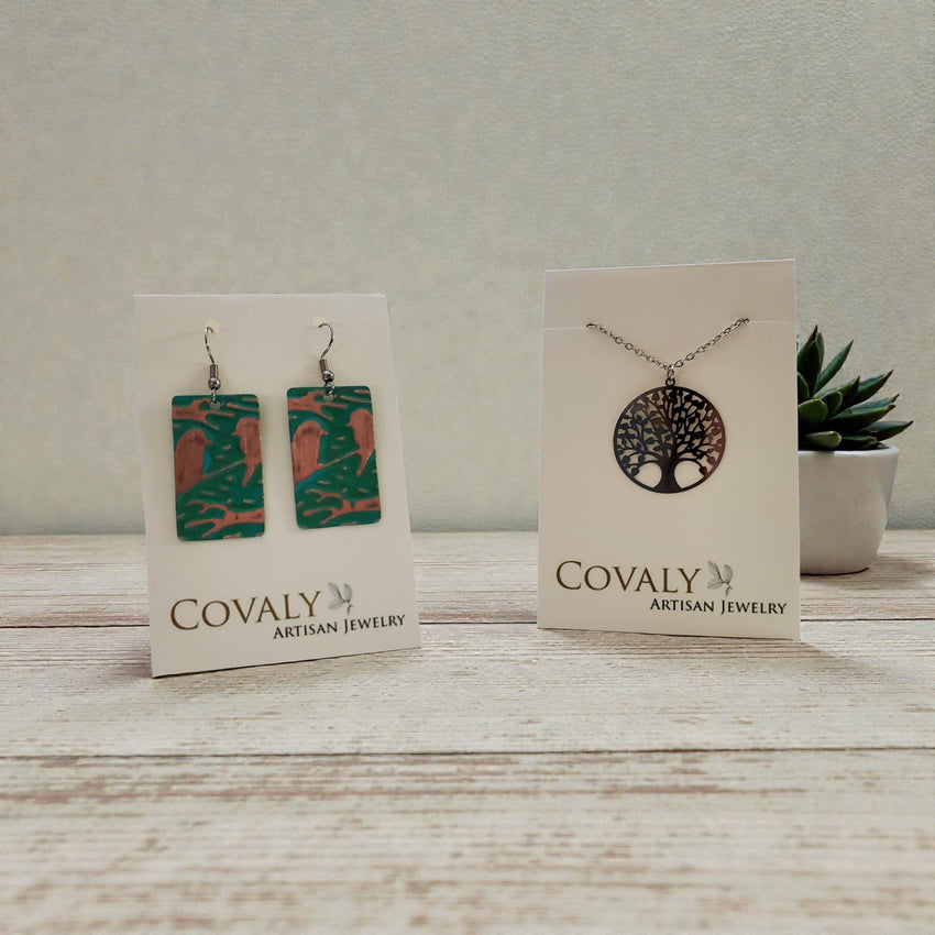 Stainless Steel Scroll Teardrop Earrings