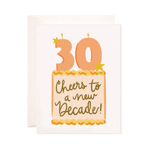 Thirty Cake Greeting Card - New Decade Birthday Card