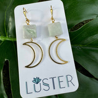 Brass + Stone Earrings | Lightweight Unique Earrings
