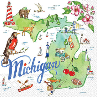 Paper Cocktail Napkins 20 ct MI Michigan State Collection