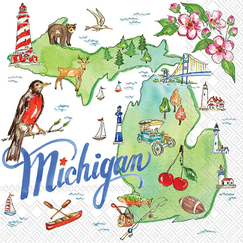 Paper Cocktail Napkins 20 ct MI Michigan State Collection