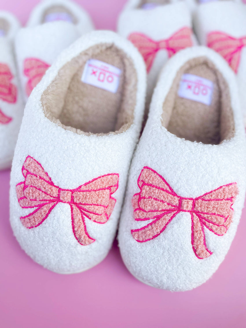 Cute Bow Slippers - Coquette Style Bow