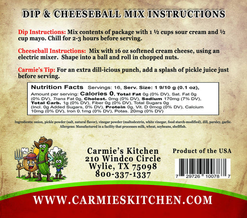 Dill Pickle Dip & Cheeseball Mix
