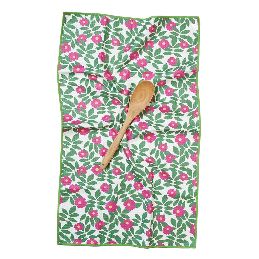Anywhere Towel Reversible - Fun Summer Beach Roses Pattern