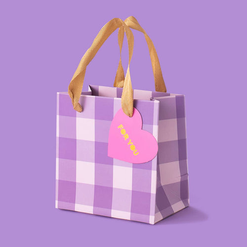 Gift Bags - Purple Gingham - Small