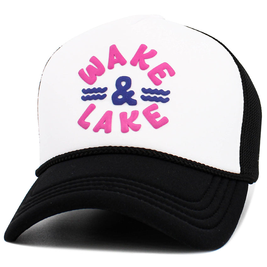 WAKE and LAKE Letter Foam Trucker Hat Mesh Cap