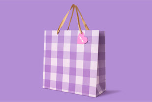 Gift Bags - Purple Gingham - Large