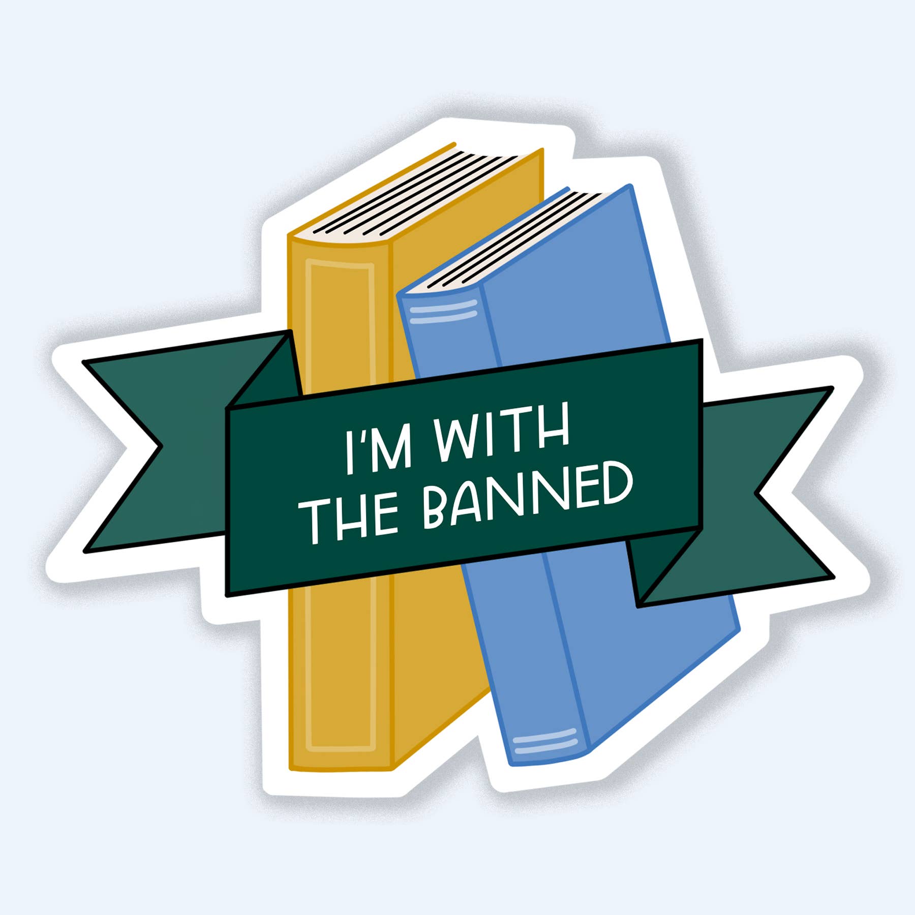 I'm With The Banned Books Vinyl Sticker | Book Ban Stickers