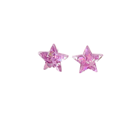 Star Studs - Pink Glitter // 4th of July Earrings Patriotic