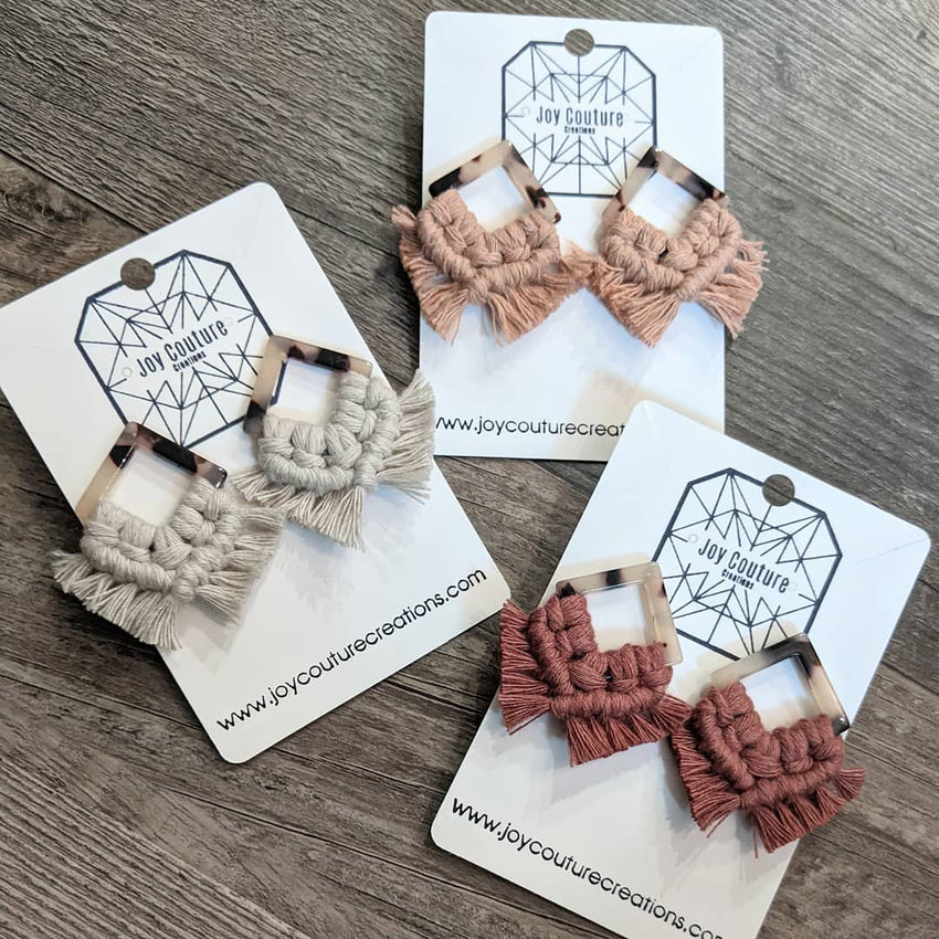 Classic Tortoise Square Post Earrings