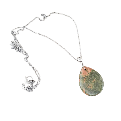 Unakite & Stainless Necklace