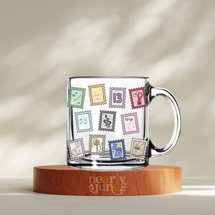 Eras as Stamps Glass Mug