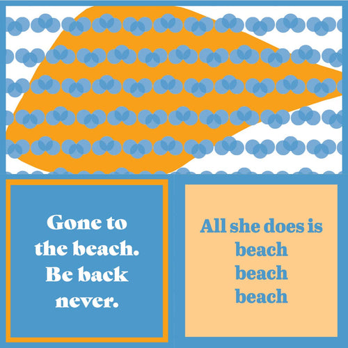 Cocktail Napkin:  All She Does is Beach - Gone to the Beach. Be Back Never