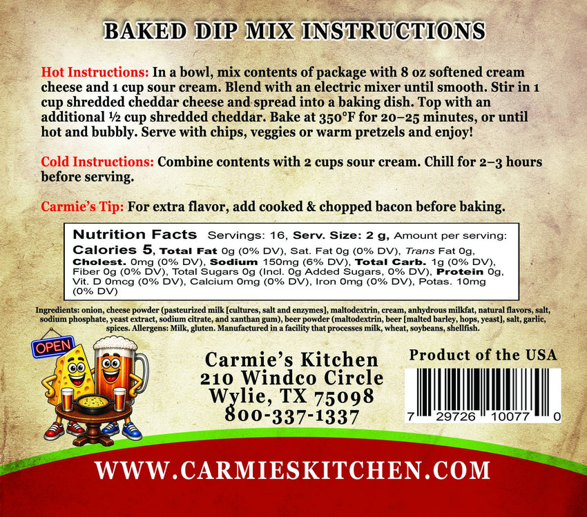 Beer Cheese Baked Dip Mix