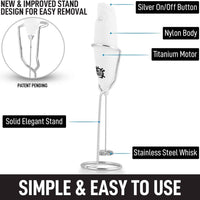 Handheld Milk Frother With Holster Stand-Milk Boss