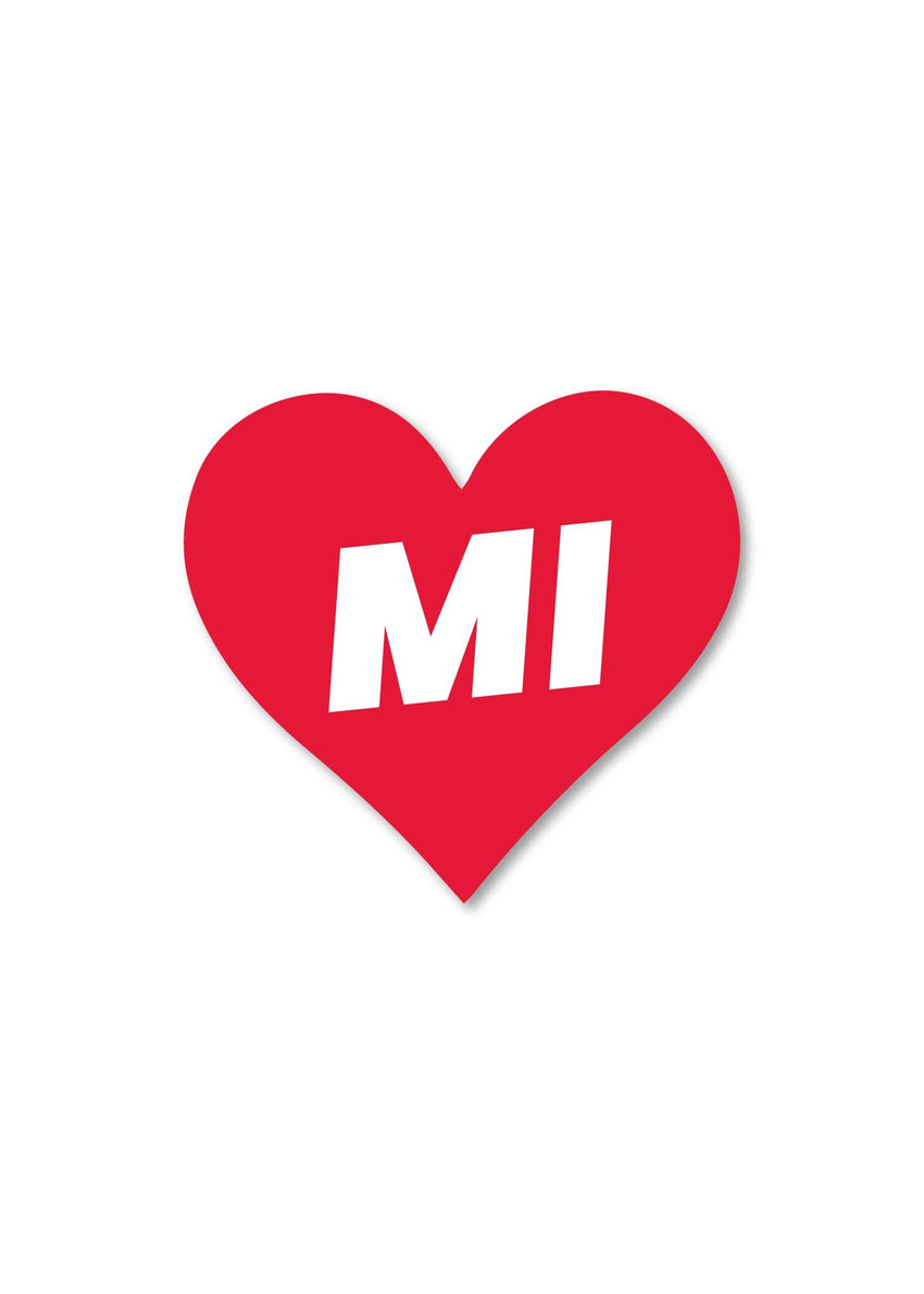 Michigan Gifts | Love Heart Sticker - MI