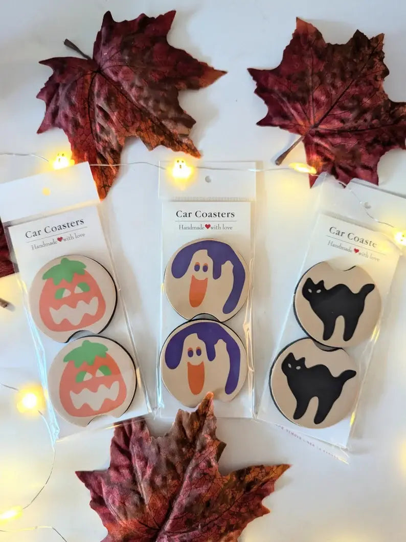 Car Coasters | Halloween Sugar Cookie Car Coasters