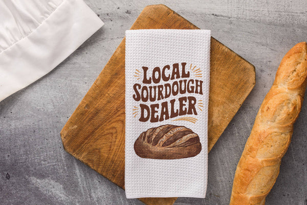Sourdough Local Dealer Baker Dish Towel, Bread Baking Decor