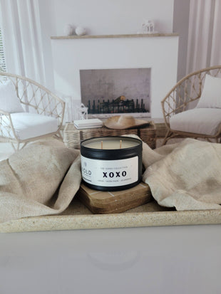 XOXO- Black Santal + Musk + Strawberries- 6 oz. Soy Candle