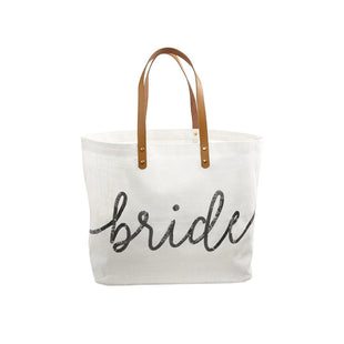 Silver Sequin Bride Tote Bag