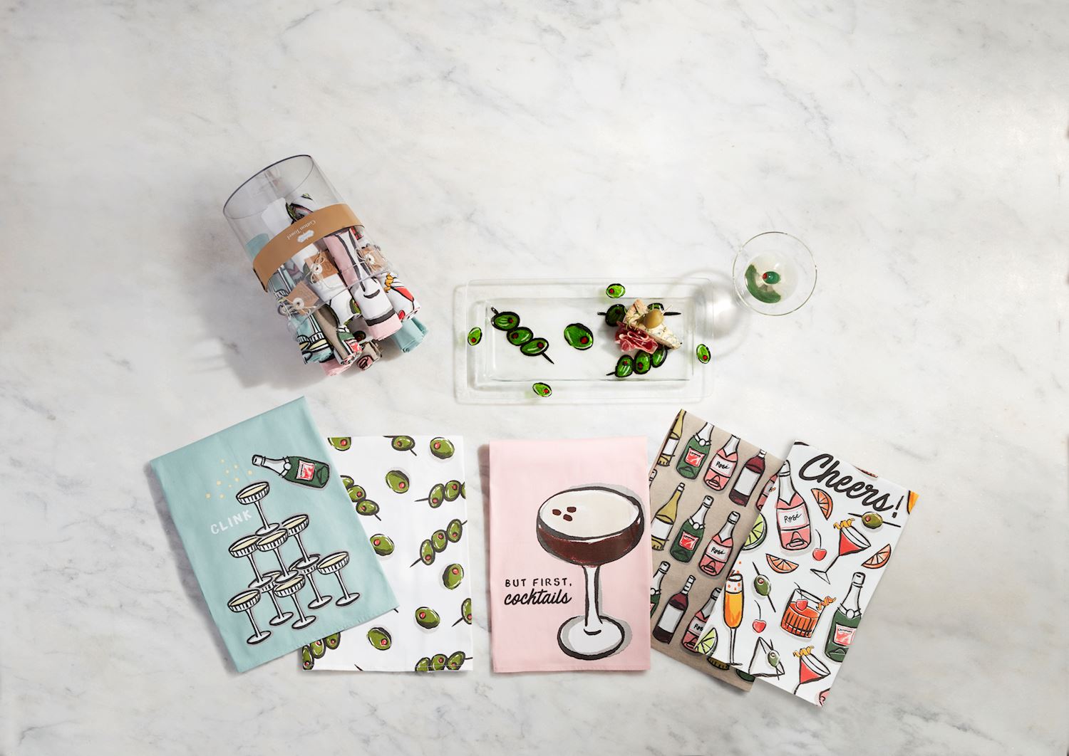 Olive Glass Cocktail and Entertaining Tray - Thumbnail 2