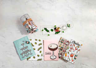 Olive Glass Cocktail Tray