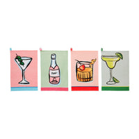 Fun Colored Trim Cocktail Towels - Great gift basket item!