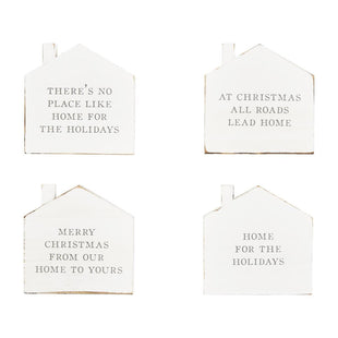 Holiday House Stacking Coasters - 4 pack Set for Housewarming Gifts and more!