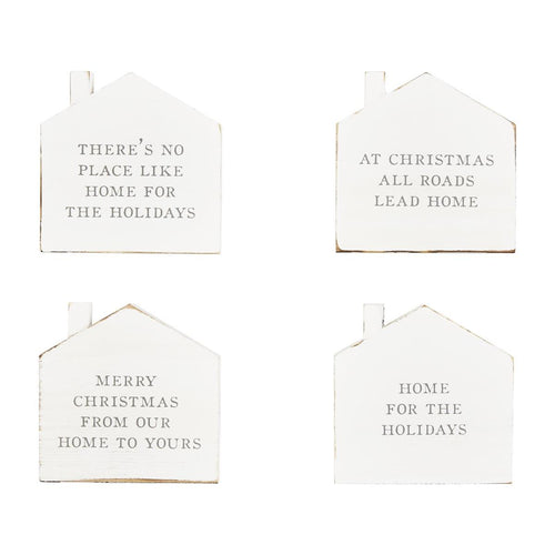 Holiday House Stacking Coasters - 4 pack Set for Housewarming Gifts and more!