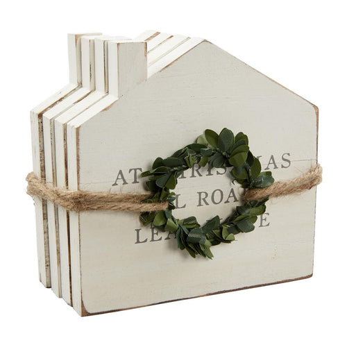 Holiday House Stacking Coasters - 4 pack Set for Housewarming Gifts and more!