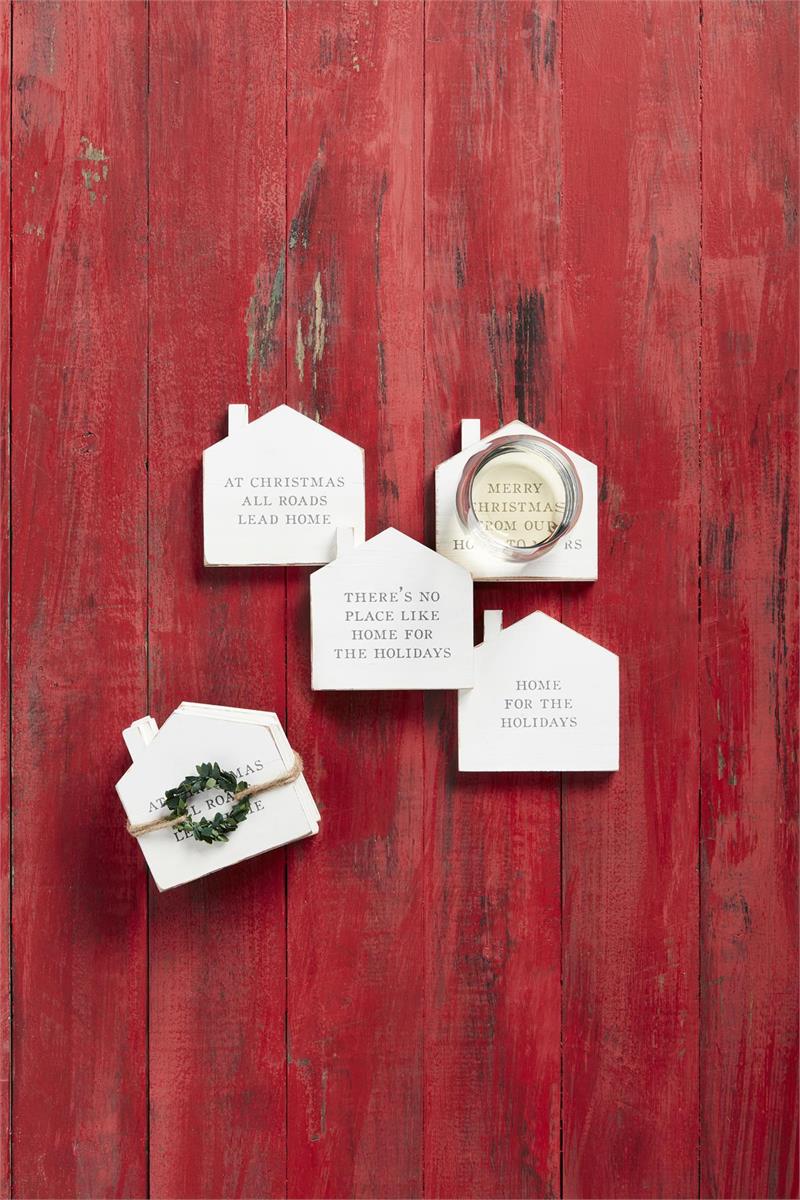 Holiday House Stacking Coasters - 4 pack Set for Housewarming Gifts and more!
