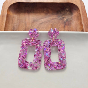 Margot Earrings - Pink Glitter // Holiday, Jewelry, Gifts