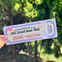 Anti Social Book Club Bookmark