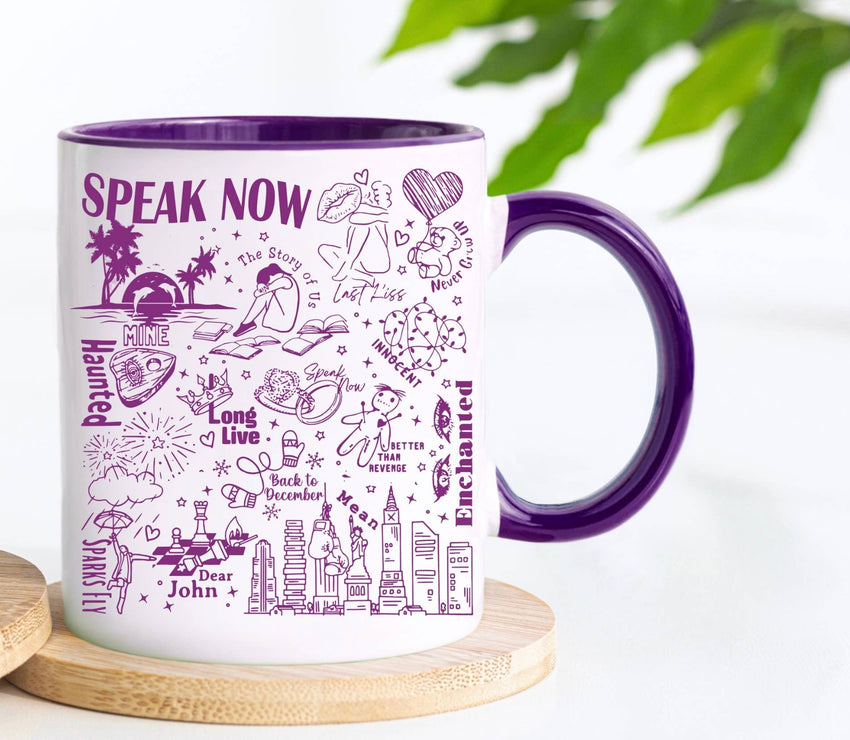 Taylor Speak Now Mug with Purple Handle