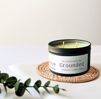 Grounded- Sandalwood + Coconut - 6 oz. Black Soy Candle