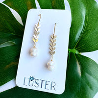 Brass + Pearl Lightweight Statement Earrings